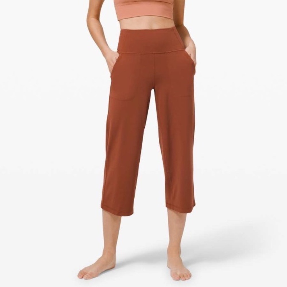 Lululemon Align Wide Leg Super High Rise Crop Yoga Pants Women 16 Terracotta